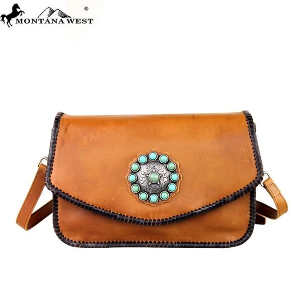 Montana West Trinity Ranch Full Genuine Leather Collection-LEA-6004BR - Picture 1 of 6